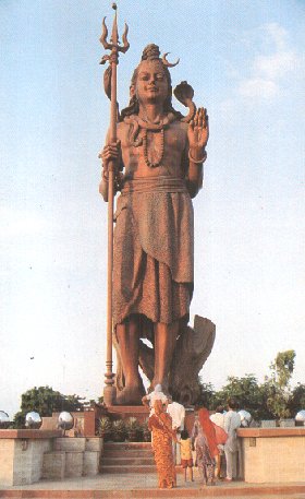 [The towering statue of Lord Shiva]