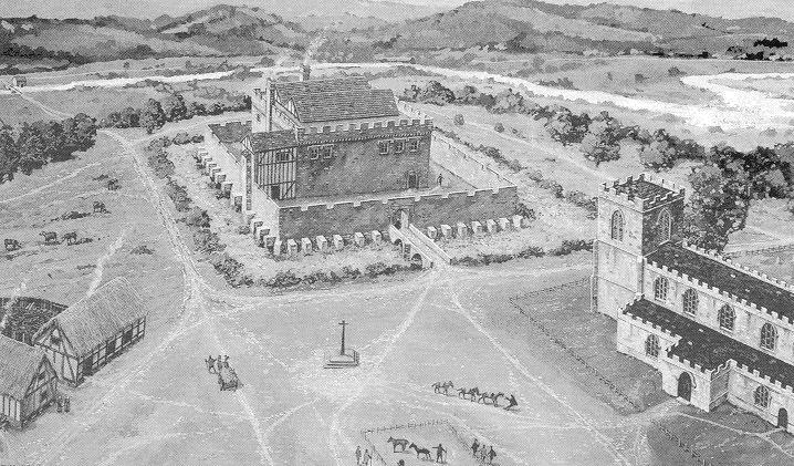 picture of Bury Castle as it          might have been c.1485