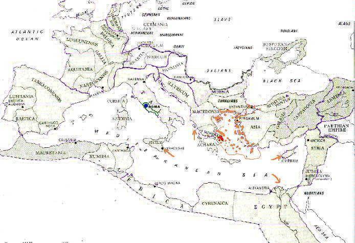 Comparision of Athens and Rome 440 B.C. map